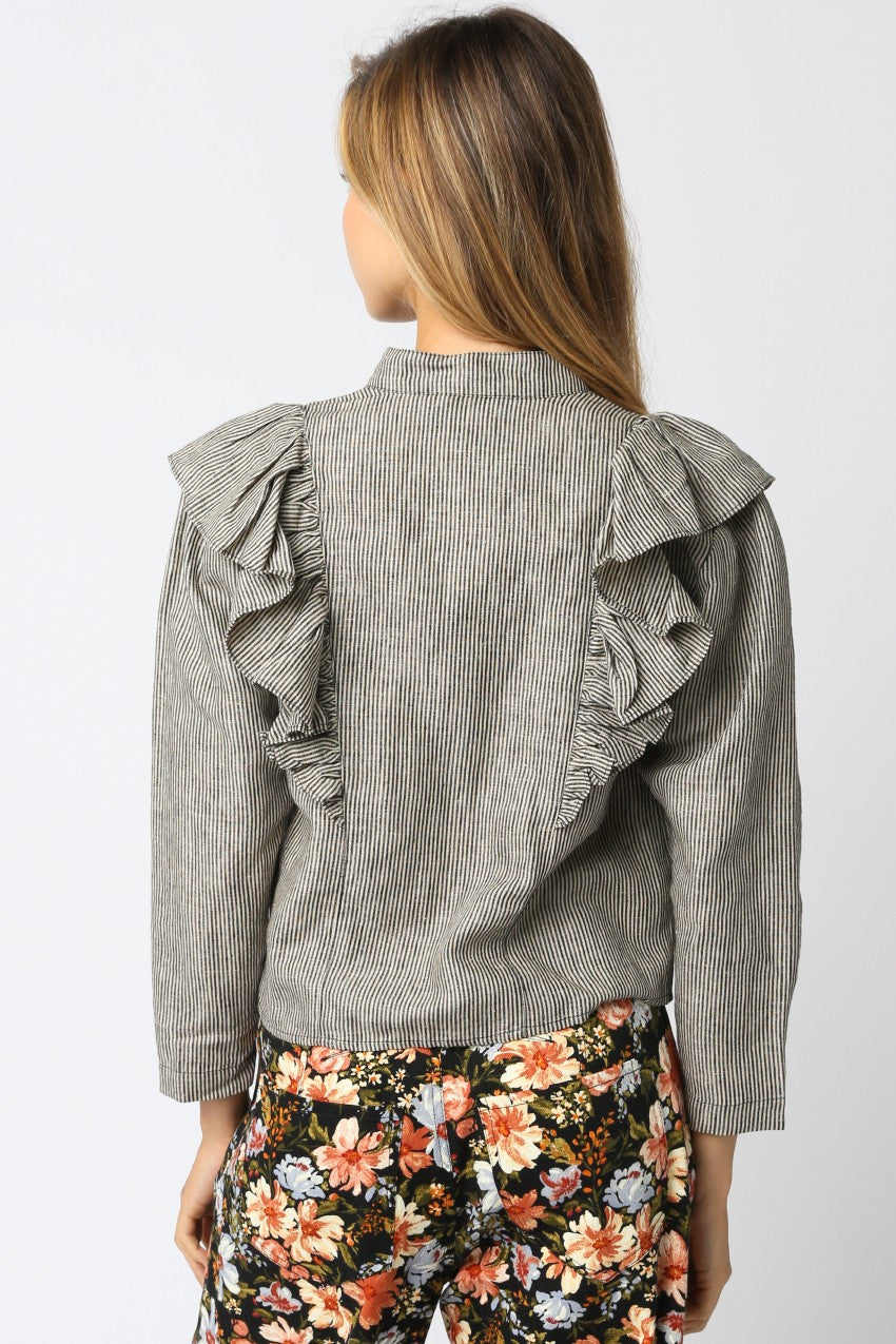 Tiana Striped Ruffle Shirt