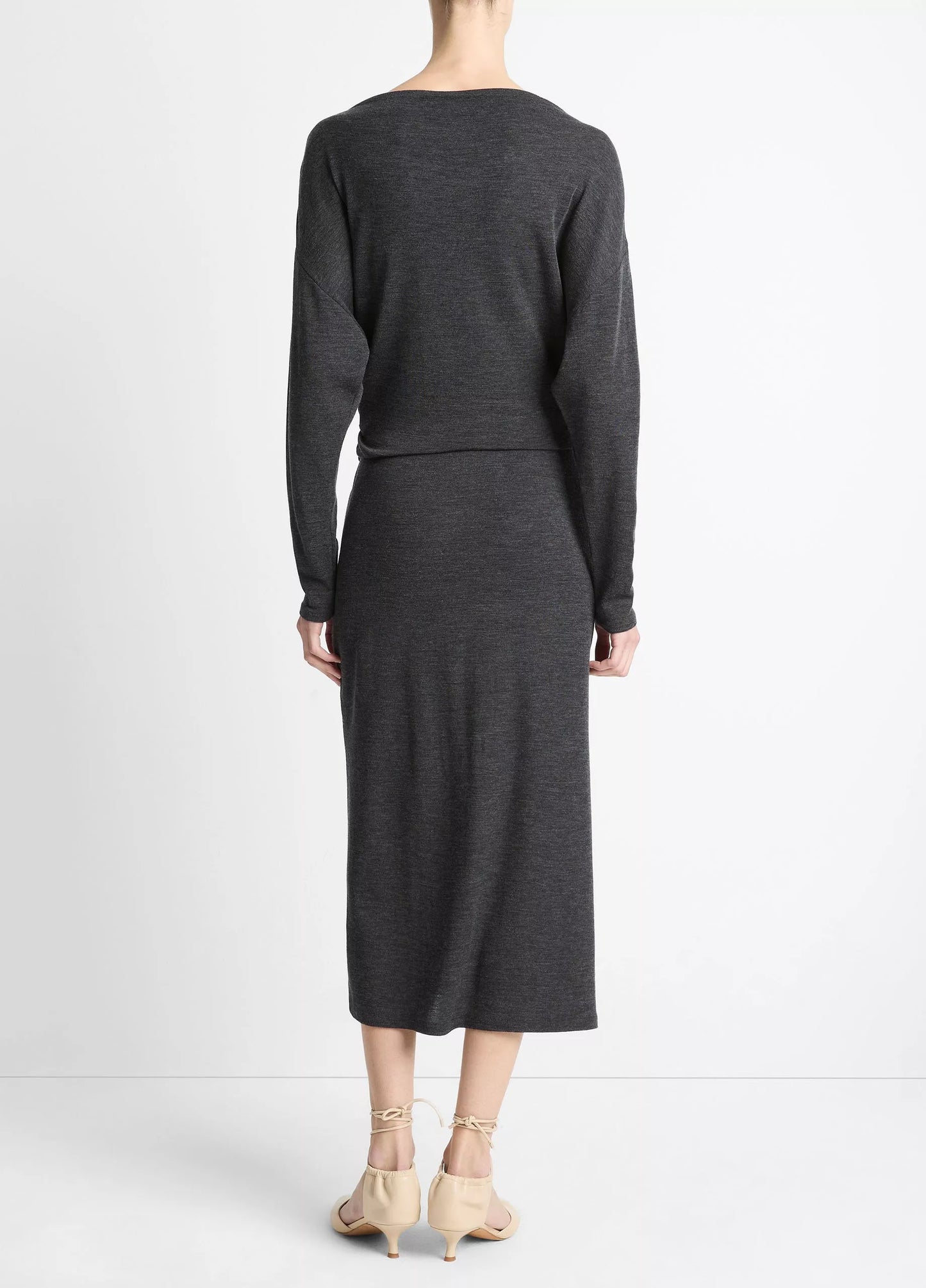 Draped Waist Midi Skirt