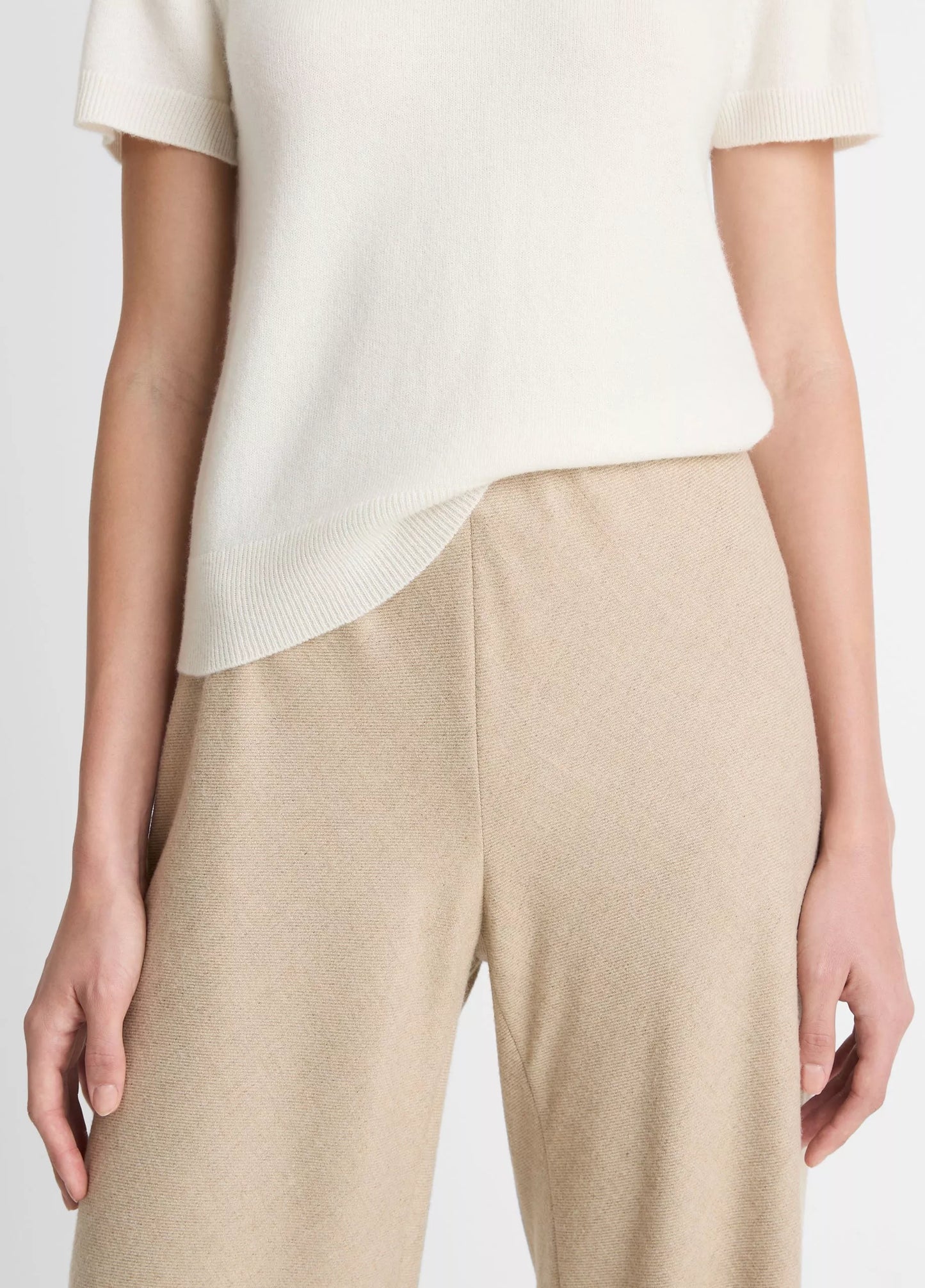 High Waist Wool Blend Bias Pant