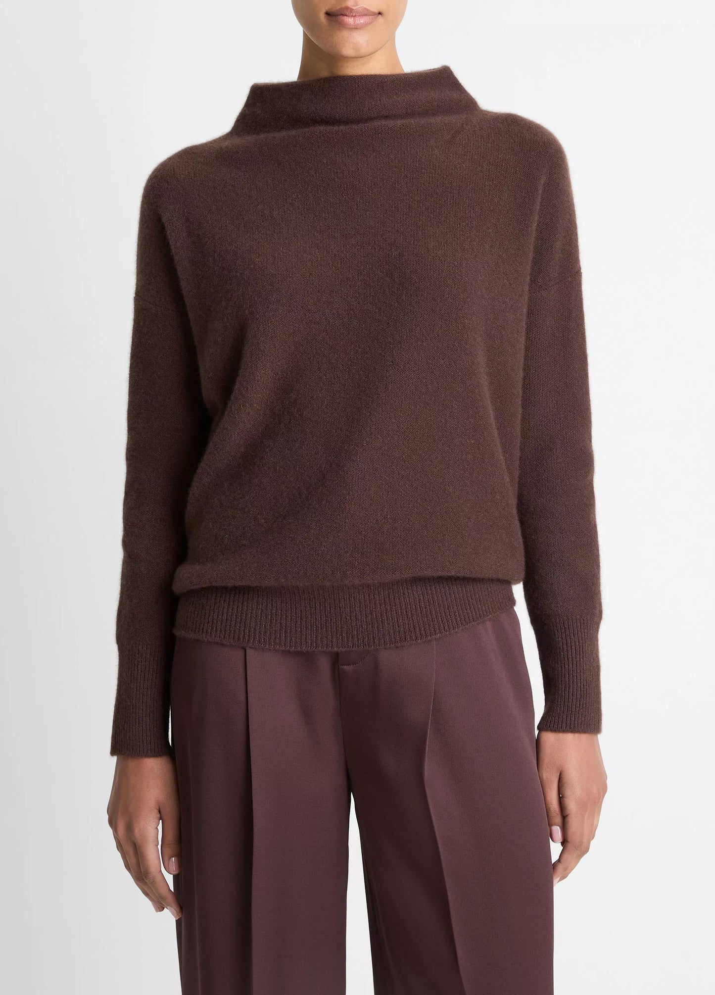 Plush Cashmere Funnel Neck Sweater