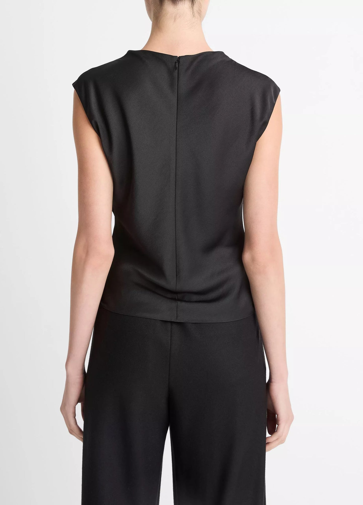 Satin Draped Cowlneck Top