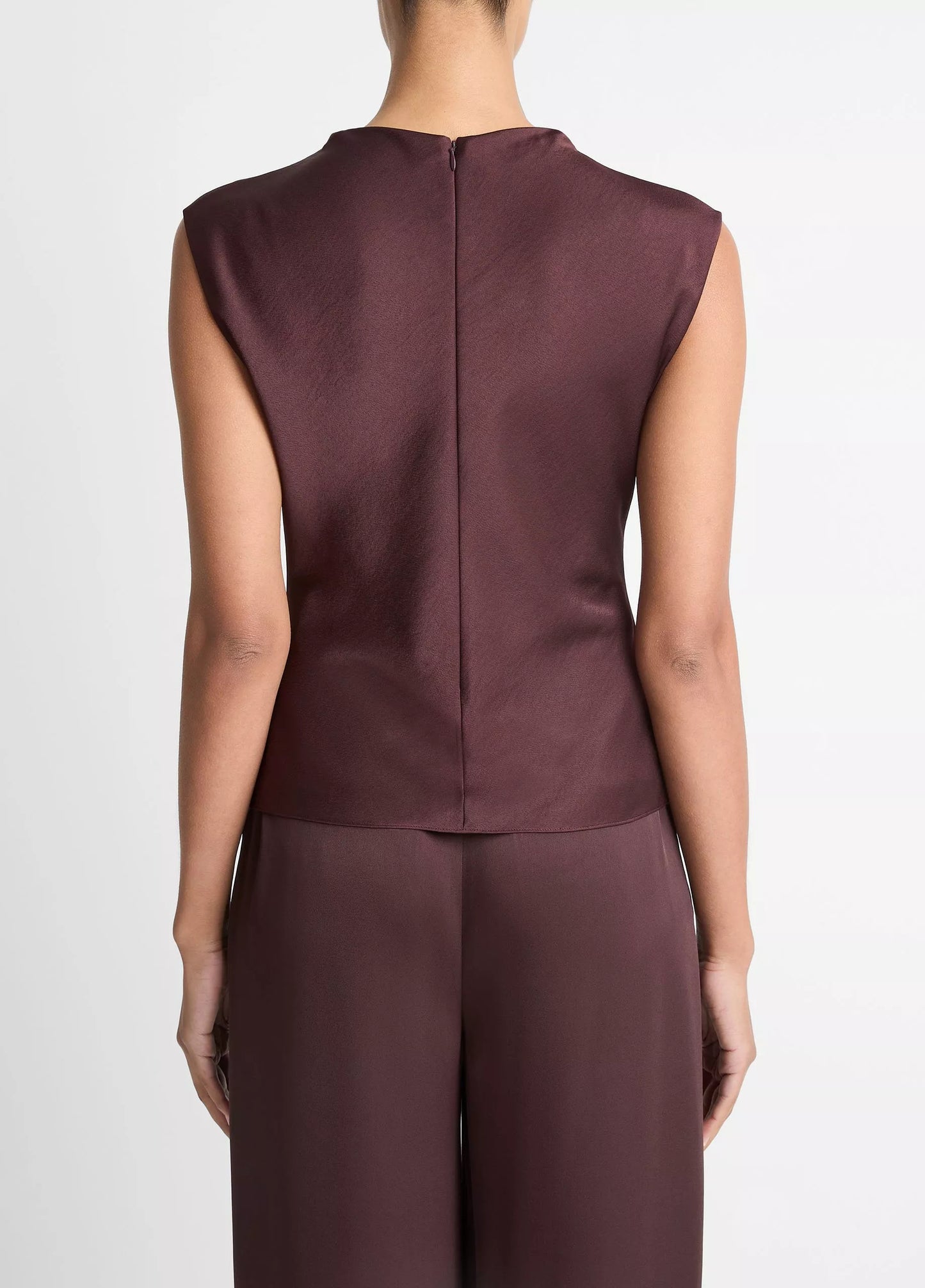Satin Draped Cowlneck Top