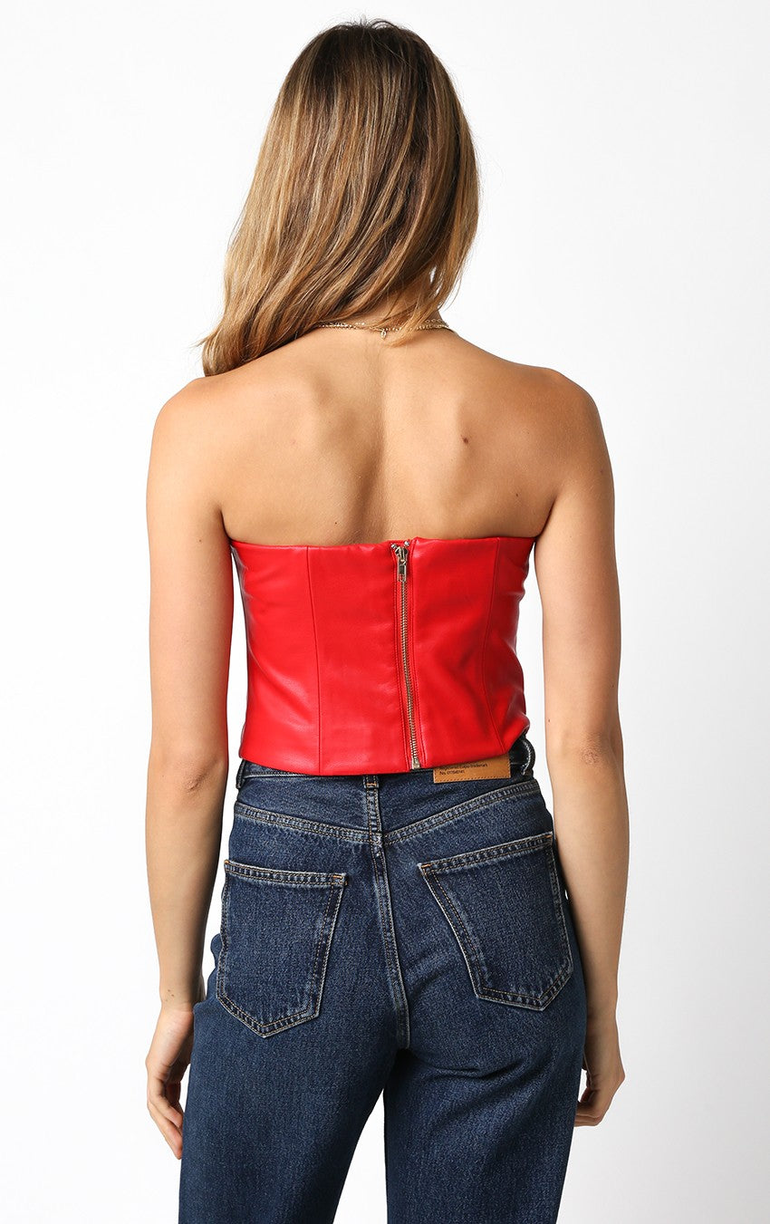 Willow Vegan Leather Tube Top