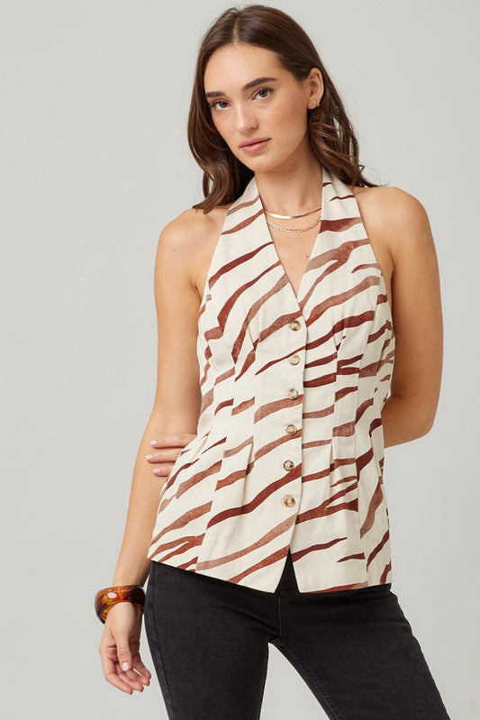 Printed Halter Vest