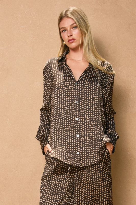 Printed Buttondown Top