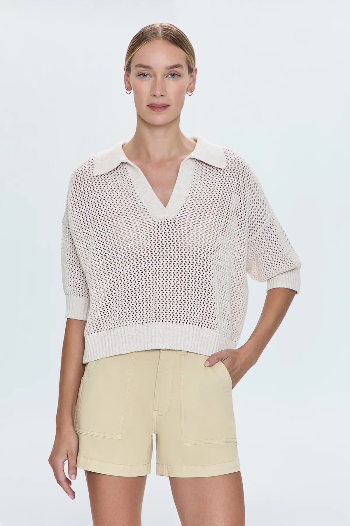 Emma Open Knit S/S Polo