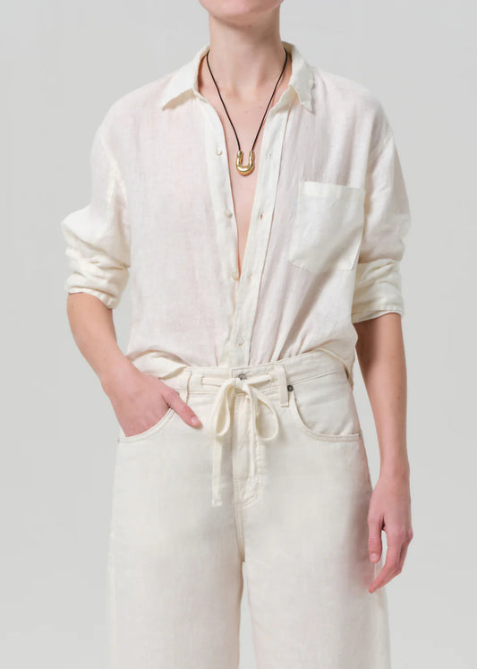 Kayla Shrunken Linen Top