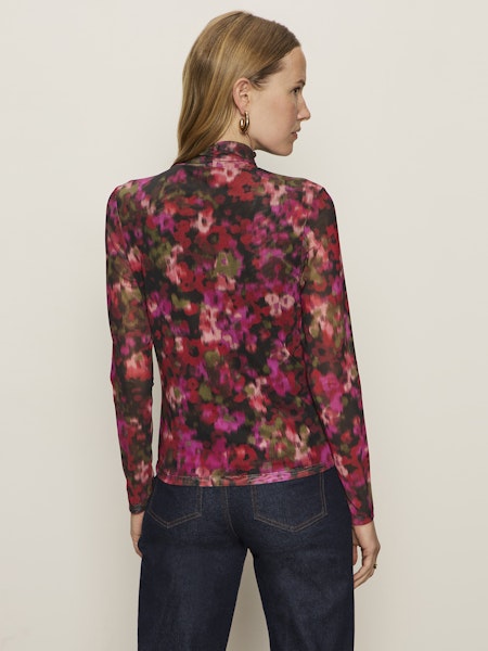 L/S Mesh Mockneck Top