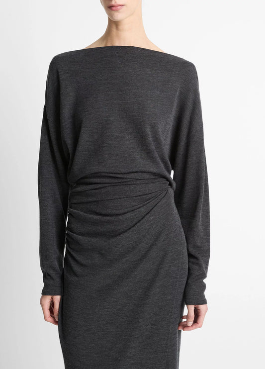 Draped Slash Neck Top