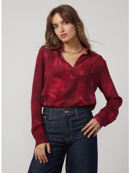 Lia Printed Pullover Blouse