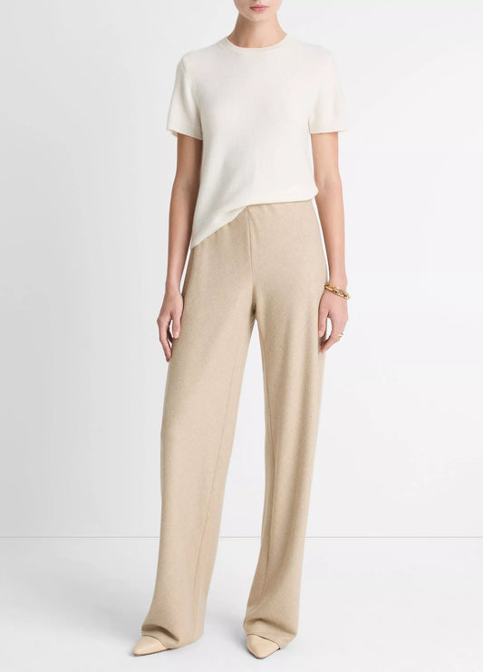 High Waist Wool Blend Bias Pant