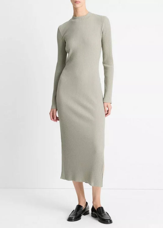 Rib Crew Neck Dress