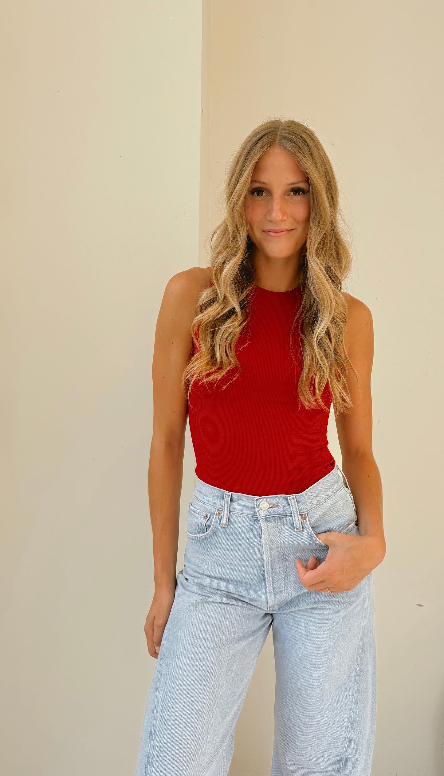 Round Neck Sleeveless Bodysuit