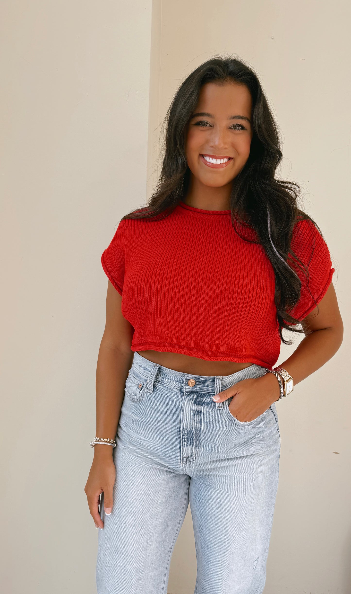 Olivia Cropped Knit Top