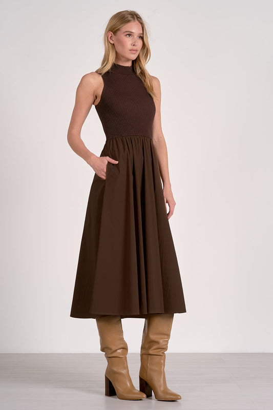 Mock Neck Maxi Dress